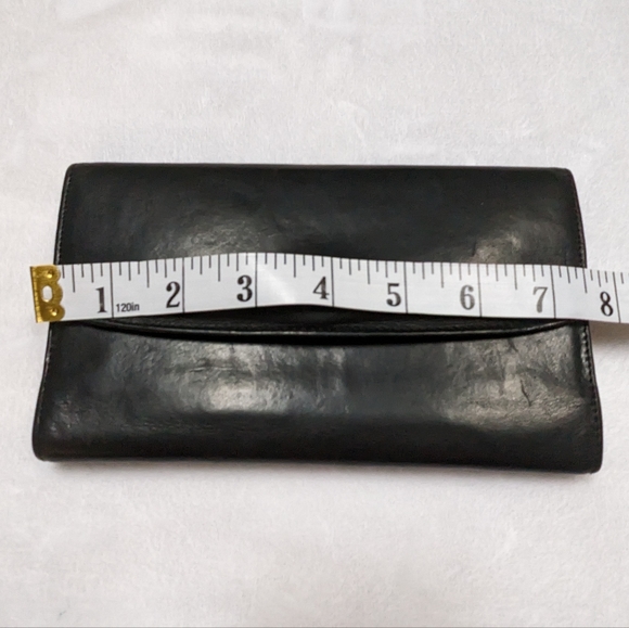 Vintage Coach Black Smooth Glove Leather Long 90's Snap Closure Wallet - Picture 14 of 16